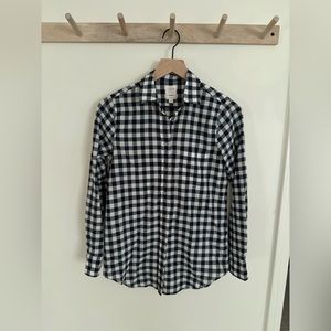 JCrew navy plaid button down